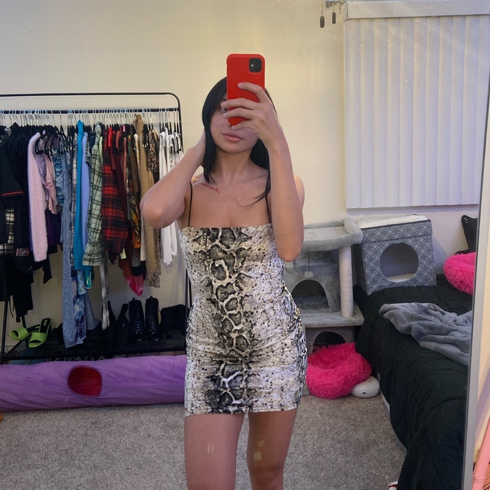 Snake print bodycon dress